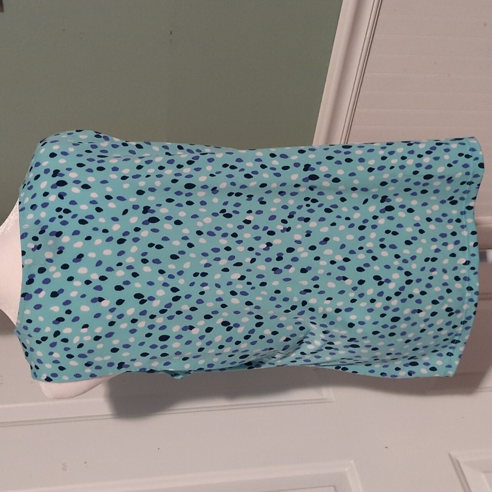 Liz Claiborne Large Sleeveless Teal Dots Tank Top - Picture 5 of 9